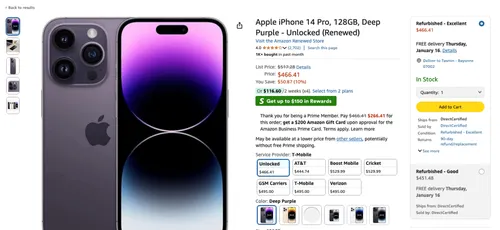 現在、新しいiPhone 14 Proは$450で購入する価値があるとされています。