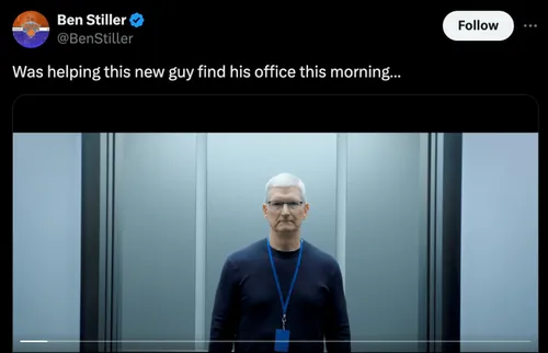 Tim Cook, after officially accepting the promotion for Apple TV+, changed