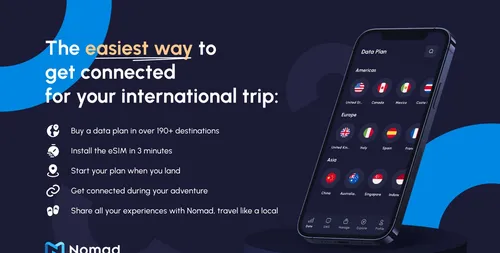 Nomad通过为iPhone提供经济实惠的eSIM服务,使旅行变得更加轻松(节省20%)。
