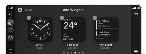 During Apple's continued development, the custom widget UI for CarPlay 2 has been revealed.