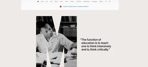 As usual, Apple celebrates Martin Luther King Jr. Day on its homepage.