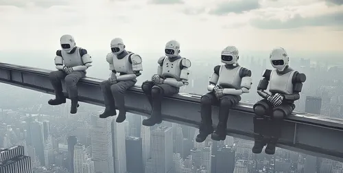 Nearby city construction robots are coming.