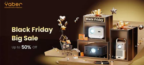 「この素晴らしいBlack Fridayセールで、映画館のゲームを上げてYaberプロジェクターを使用してください」